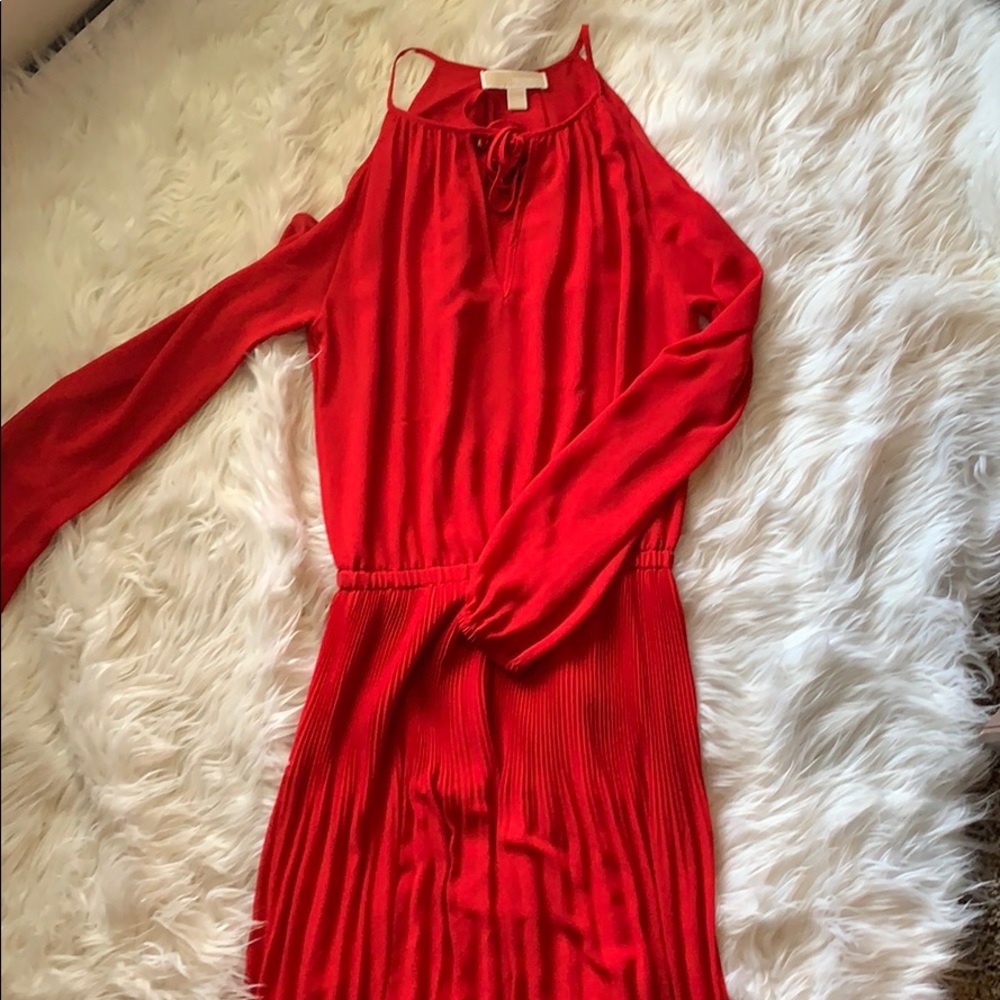 Red midi length Michael Kors dress never worn